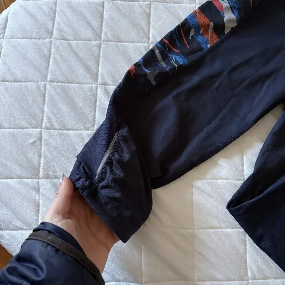 Athleta Cropped Leggings Pants Womens Size Small Blue‎ Stretch Yoga Activewear